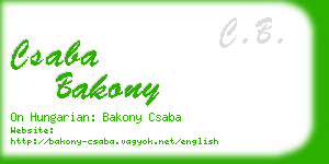 csaba bakony business card